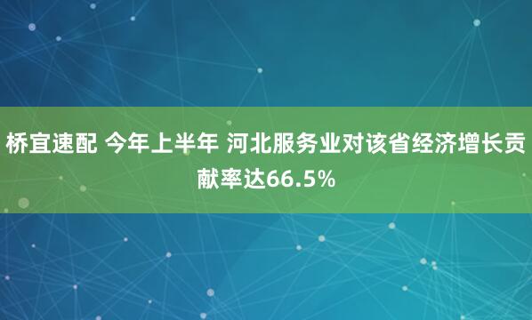 桥宜速配 今年上半年 河北服务业对该省经济增长贡献率达66.5%